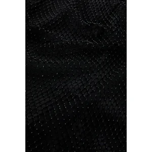 Strapless Draped Mesh Detailed Black Bustier - 6