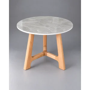 Likya Crystal Bianco Porcelain Round Dining Table - 1