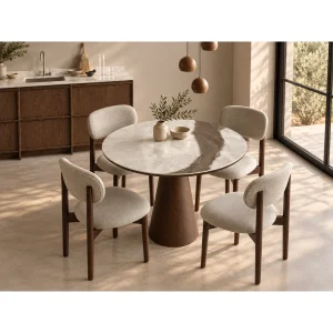 Samos Gemma Bronze Porcelain Round Dining Table - 3