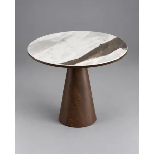 Samos Gemma Bronze Porcelain Round Dining Table - 1