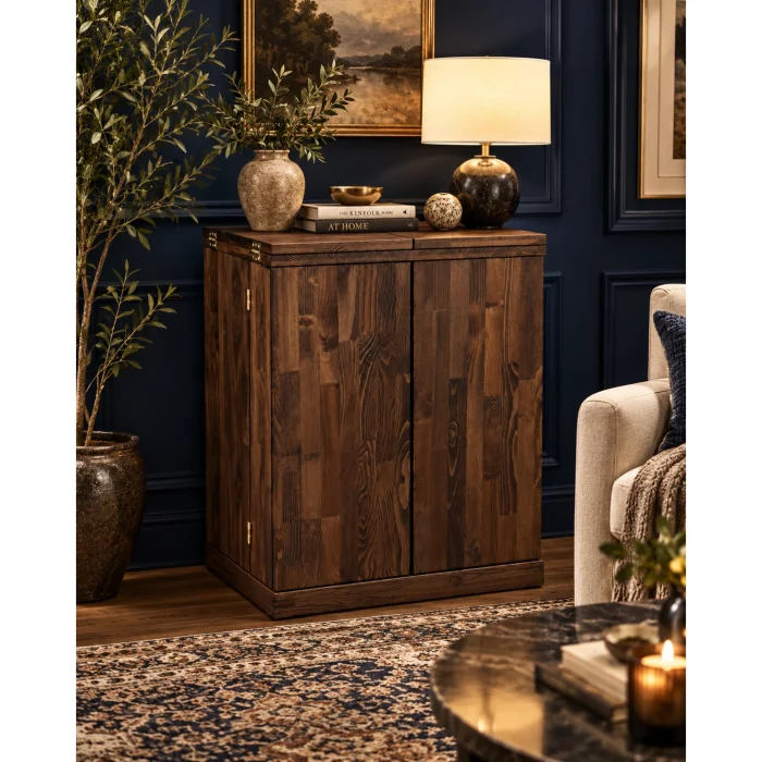 Arden Masif Ahşap Açılır Bar Dolabı - 6