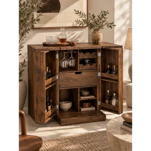 Arden Masif Ahşap Açılır Bar Dolabı - 4