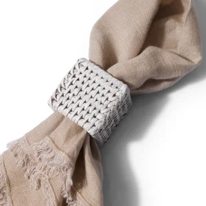 Kalın Kare Rattan Peçete Halkası (4'lü Set) - 3