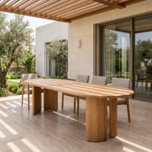 Minevra Wooden Garden Table - 3