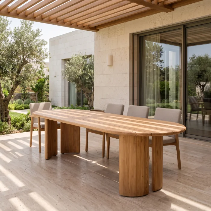 Minevra Wooden Garden Table - 3