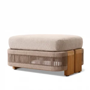 Minevra Wooden Garden Ottoman - 1