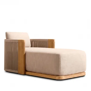 Minevra Wooden Sun Lounger - 1