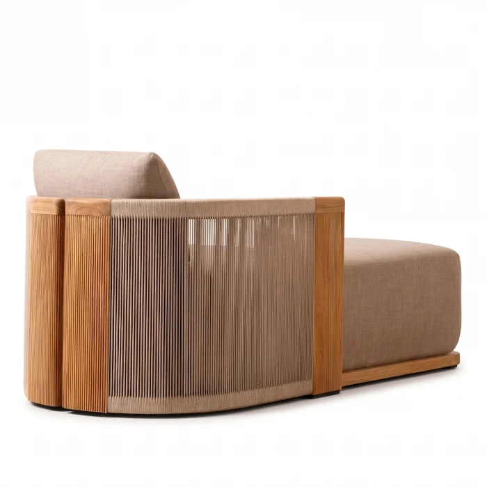Minevra Wooden Sun Lounger - 3