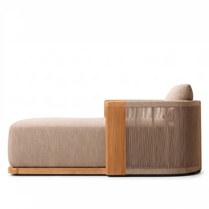 Minevra Wooden Sun Lounger - 2