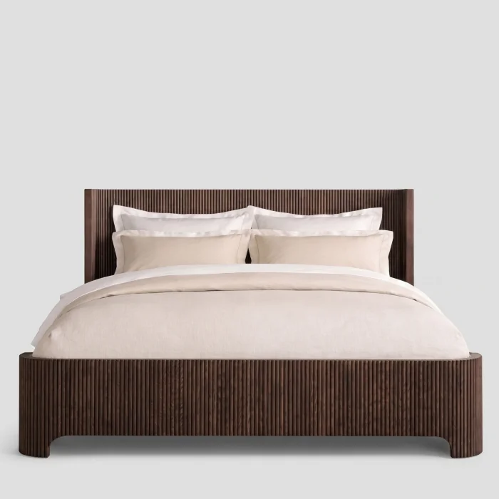 Nodi Black Oak Wooden Bed Frame - 2