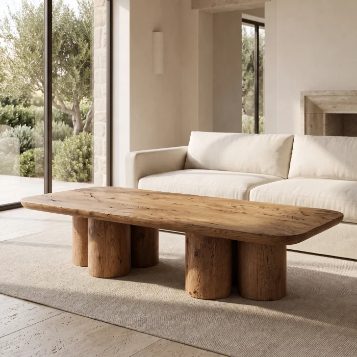 Nora Brown Oak Horizontal Coffee Table - 3