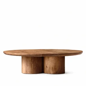 Nora Brown Oak Wood Coffee Table - 1