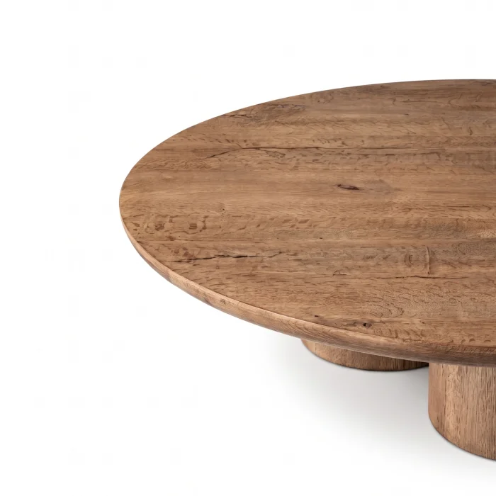 Nora Brown Oak Wood Coffee Table - 3