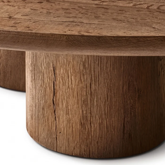 Nora Brown Oak Wood Coffee Table - 4