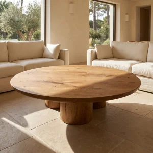 Nora Brown Oak Wood Coffee Table - 2