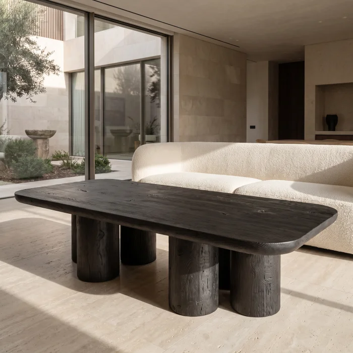 Nora Black Oak Wood Horizontal Coffee Table - 3