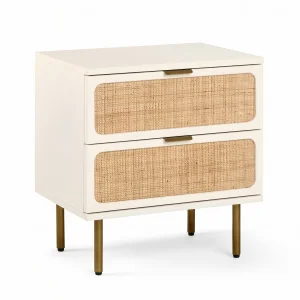 Noras Wicker Wood Nightstand - 1