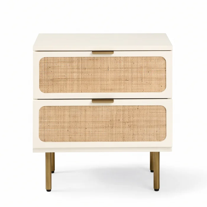 Noras Wicker Wood Nightstand - 2