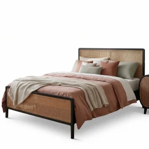 Noras Cane Wood Bed Frame - 1