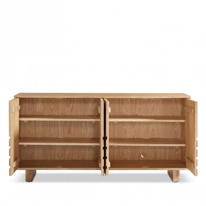 Normandy Natural Oak Horizontal Wooden Sideboard - 3
