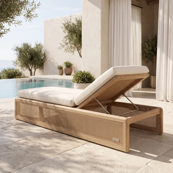Perch Wooden Sun Lounger - 4
