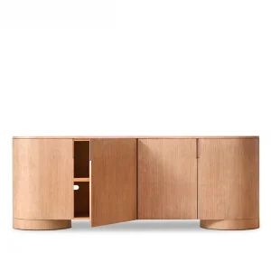 Poseidon Light Oak Wood 4-Door TV Unit - 3
