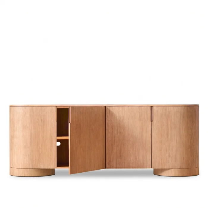 Poseidon Light Oak Wood 4-Door TV Unit - 3
