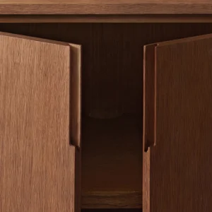 Poseidon Brown Oak Wood 4-Door TV Unit - 3