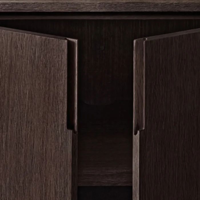 Poseidon Dark Brown Oak Wood 6-Door TV Unit - 3