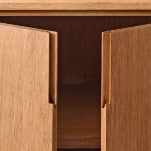 Poseidon Natural Oak Wood 6-Door TV Unit - 3