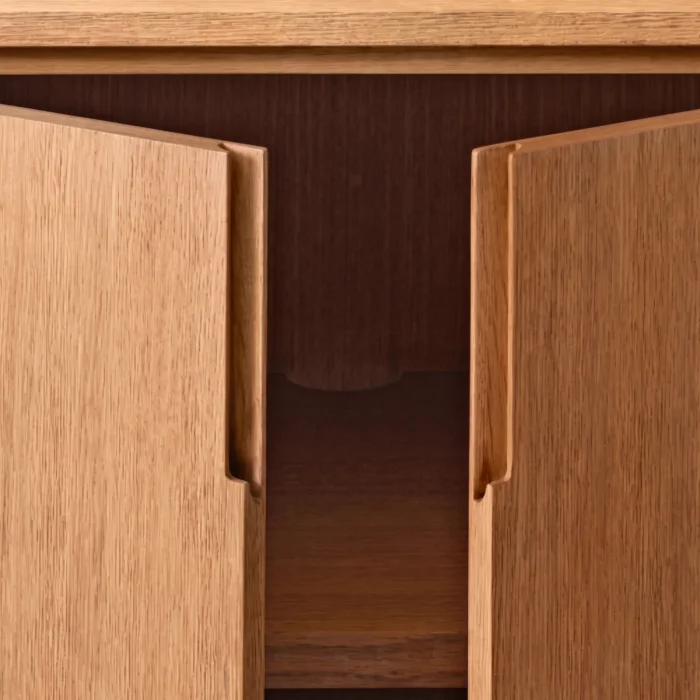 Poseidon Natural Oak Wood 6-Door TV Unit - 3