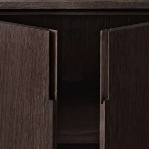 Poseidon Black Oak Wood 4-Door TV Unit - 5