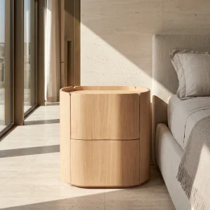 Prism Wooden Nightstand - 3