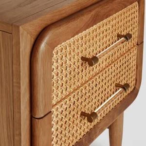 Rosaline Cane Wood Bedside Table - 5