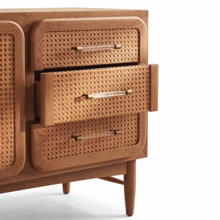 Rosaline Cane Wood Sideboard - 6