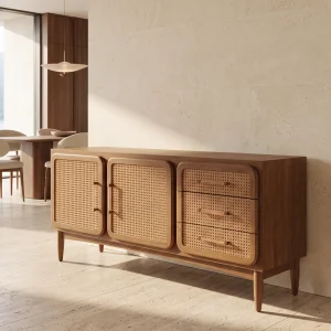 Rosaline Cane Wood Sideboard - 3