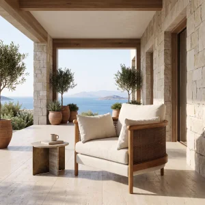 Soffy Cane Wood Armchair - 4
