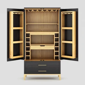 Tack Solid Wood Wine Cabinet - 2