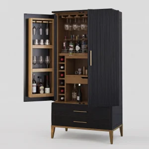 Tack Solid Wood Wine Cabinet - 4