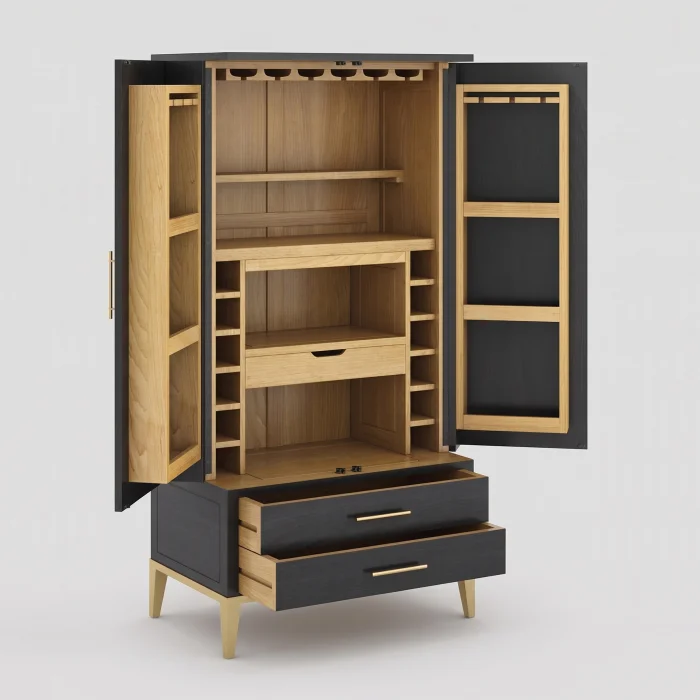 Tack Solid Wood Wine Cabinet - 3