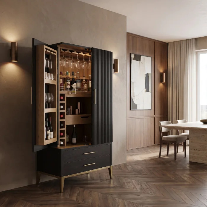 Tack Solid Wood Wine Cabinet - 5