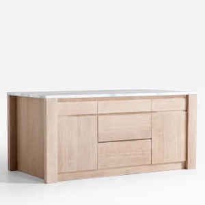 Toscana Marble Detailed Wooden Sideboard - 1