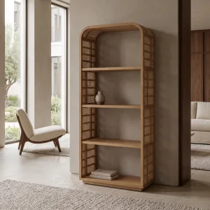 Turnbull Wicker Wooden Bookshelf - 4
