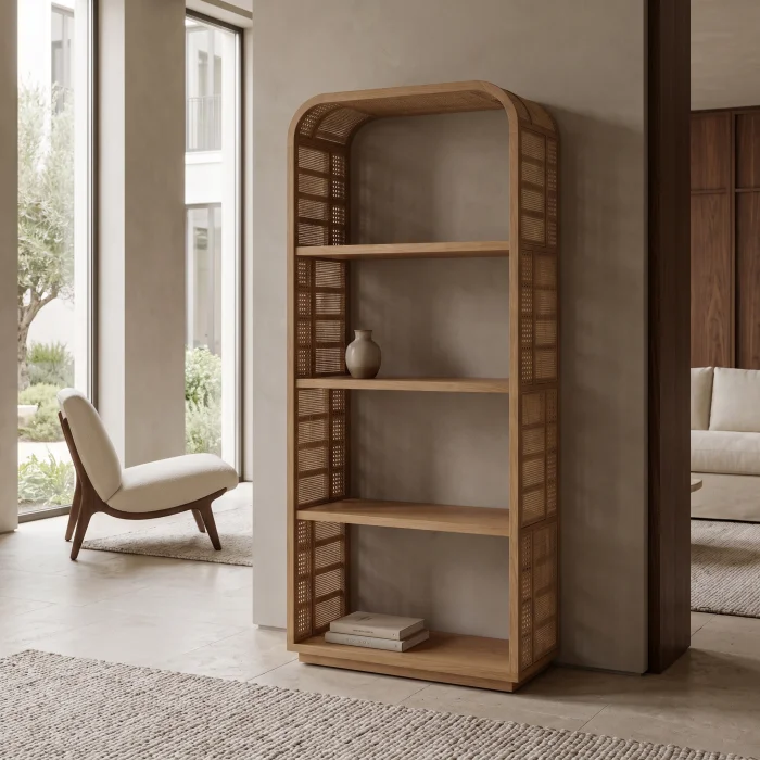 Turnbull Wicker Wooden Bookshelf - 4