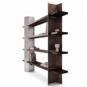 Varen Wooden Metal Bookshelf - 3