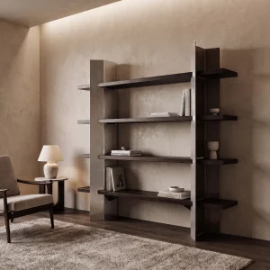 Varen Wooden Metal Bookshelf - 4