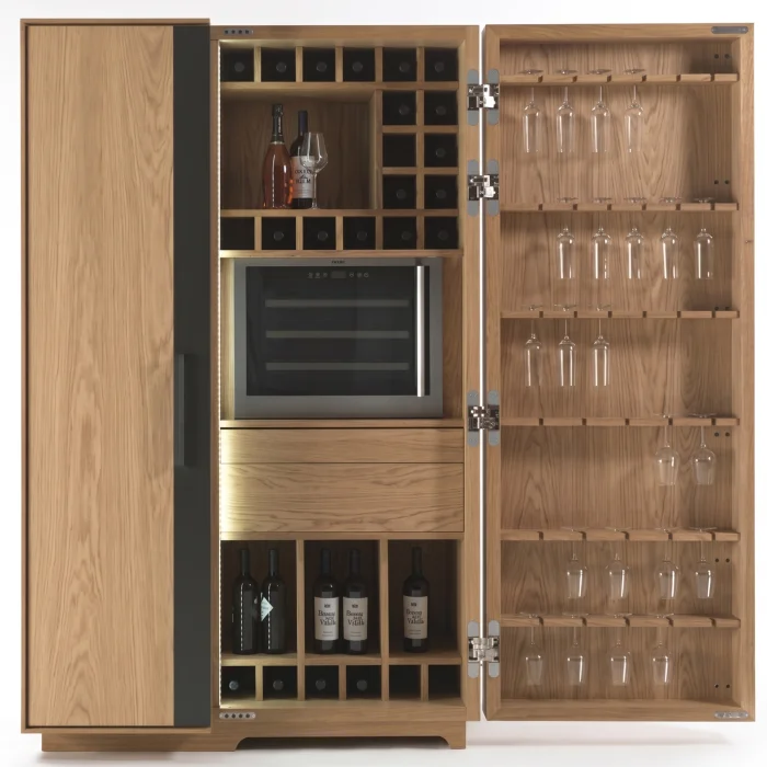 Vino Solid Wood Wine Cabinet - 2