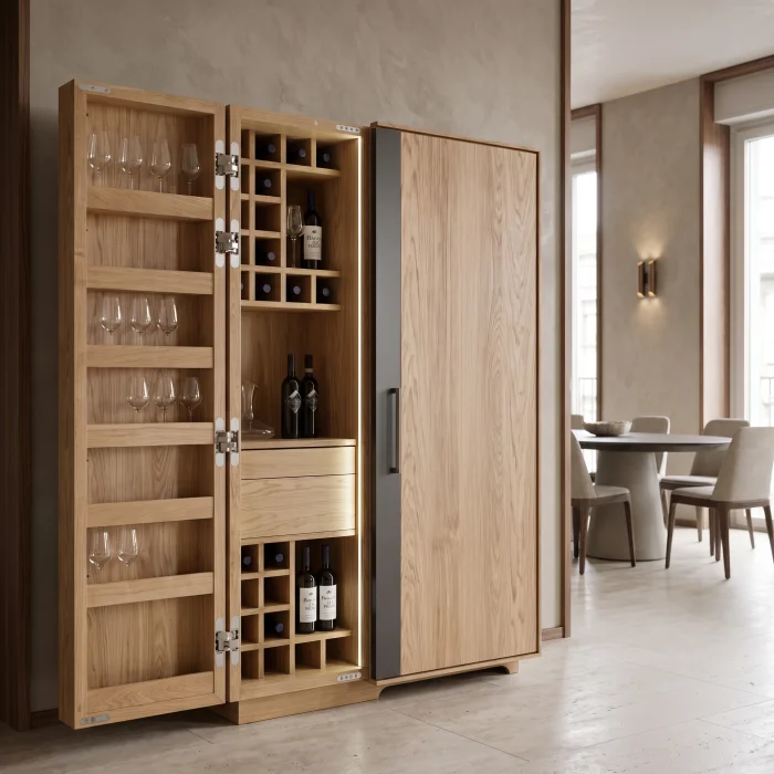 Vino Solid Wood Wine Cabinet - 5