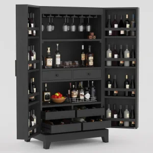 Vitae Solid Wood Wine Cabinet - 2