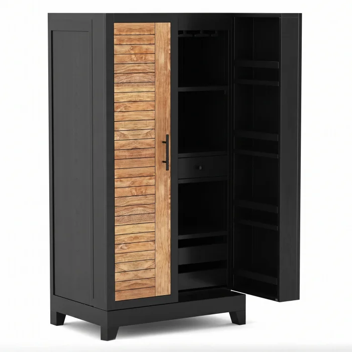 Vitae Solid Wood Wine Cabinet - 3